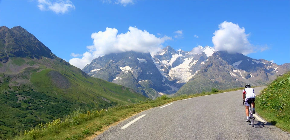 Col du Lautaret and Col du Galibier (South side) virtual cycling route